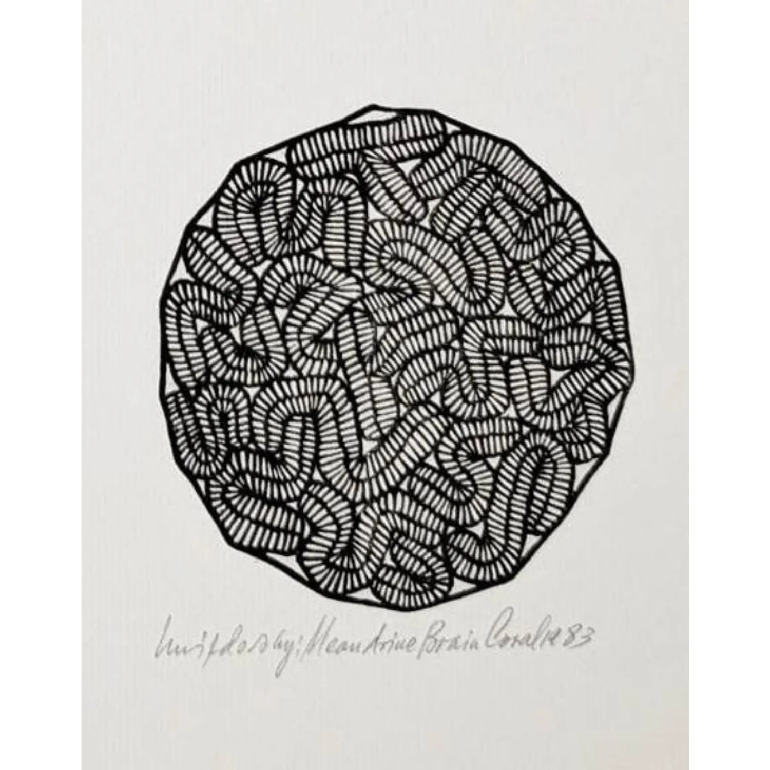 Зображення "Меандрепоровий мозковий корал" від Гніздовський Яків, розмір: 10,5 x 8,5 см, матеріали: дереворит, медіум: Дереворіз, серія: Unnumbered, ціна: $550