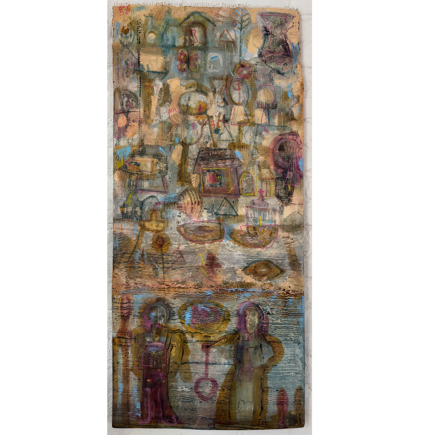 Зображення "По ту сторону ріки" від Романишин Роман, розмір: 100 х 90 см, матеріали: дерево, левкас, медіум: Живопис, ціна: $2200