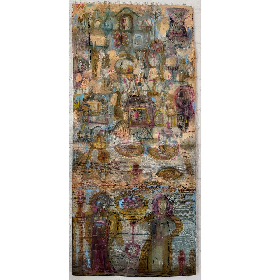 Image of On the other side of river by Romanyshyn Roman, size: 100 х 90 см, made of gesso, wood, Painting medium, priced at $2200