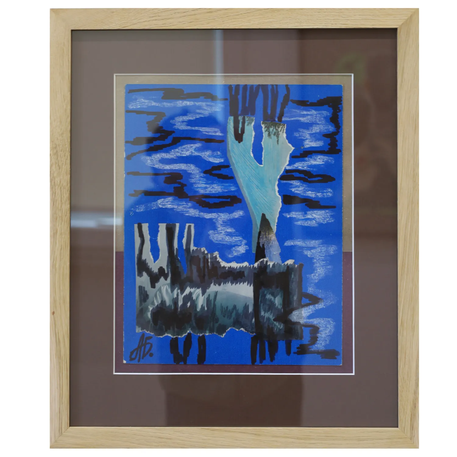 Image of Blue drizzle by Agnesa Bachynska-Selska, made of paper, marker, collage, priced at $200