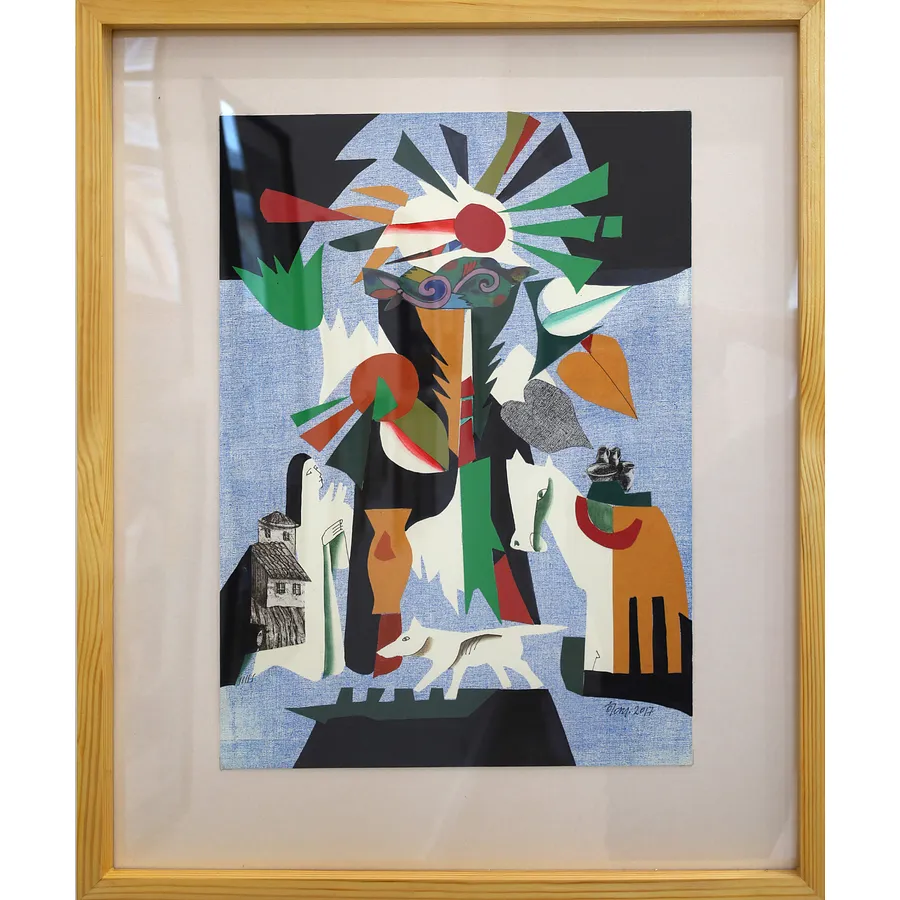 Image of Kaleidoscope by Ostafiychuk Ivan, size: 50 х 37 см, made of colored paper, monotype, etching, appliqué, priced at $650