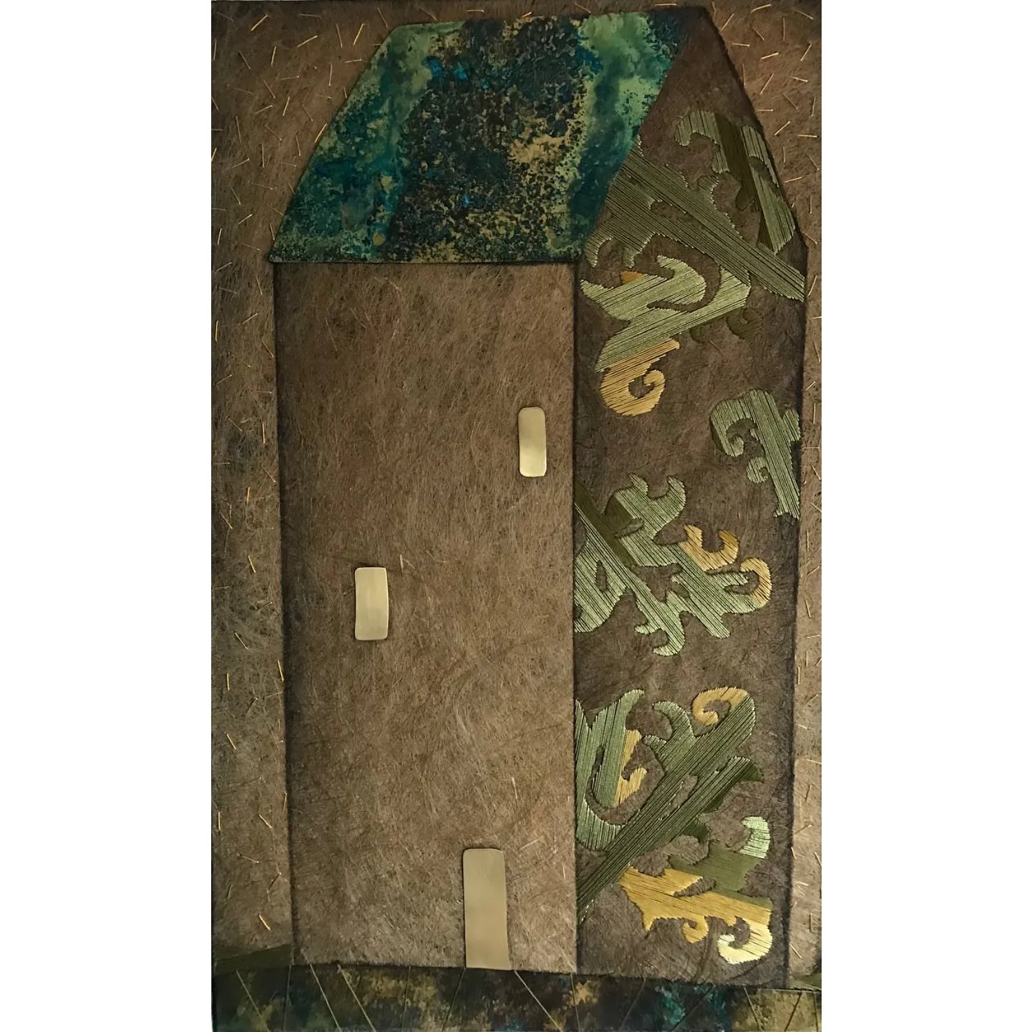 Image of April by Tkachuk Yaroslava, size: 75 х 45 см, made of linen, silk, acrylic, brass, Авторська техніка medium, priced at $550