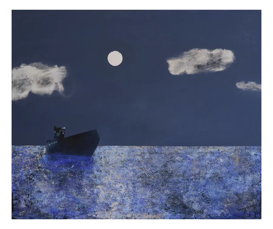 Image of "Monthly Glow" by Bohuslavsky Volodymyr, size: 100x120 cm, Painting medium, priced at $3000