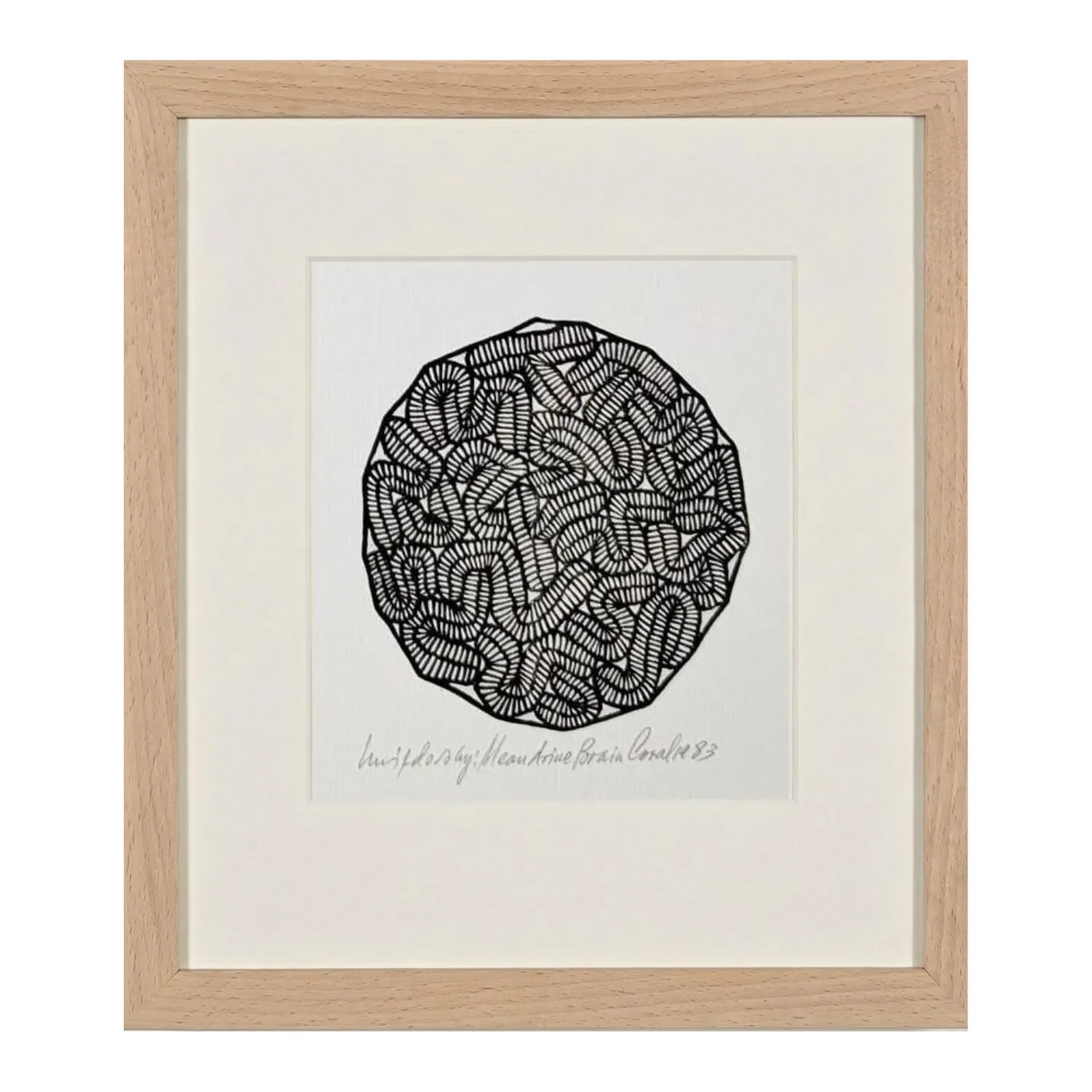 Image of Meandrine Brain Coral by Hnizdovsky Jacques , size: 15 x 15 см, Woodcut medium, part of the Unnumbered series, priced at $550