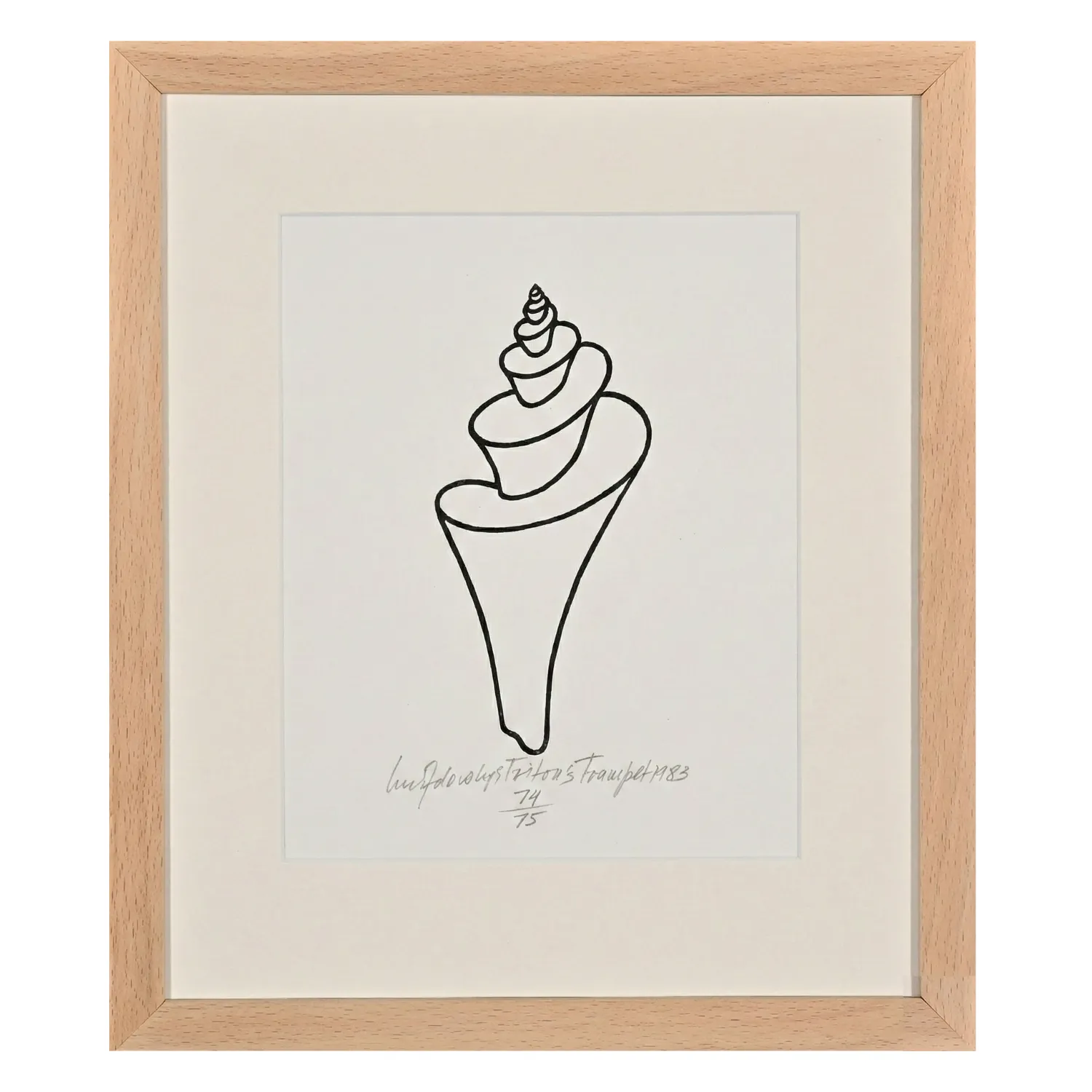 Image of Triton's Trumpet by Hnizdovsky Jacques , size: 17 х 10 см, Woodcut medium, part of the 33/75 series, priced at $550