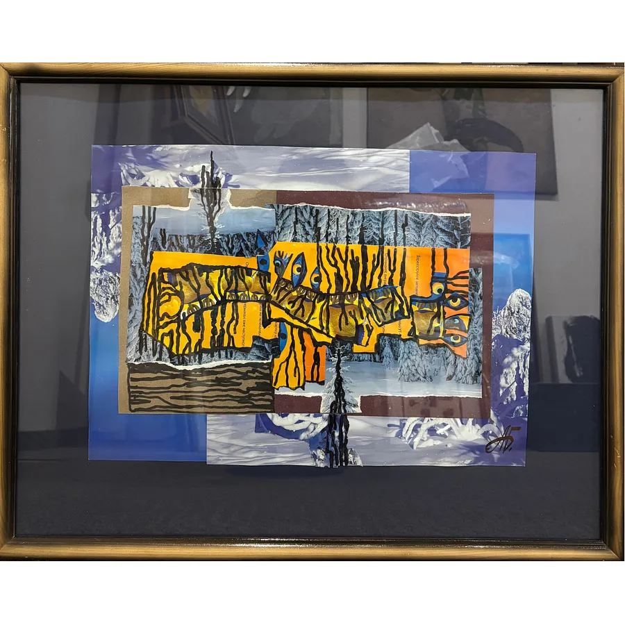 Image of Winter light by Agnesa Bachynska-Selska, size: 29 х 40 см, made of collage, priced at $300