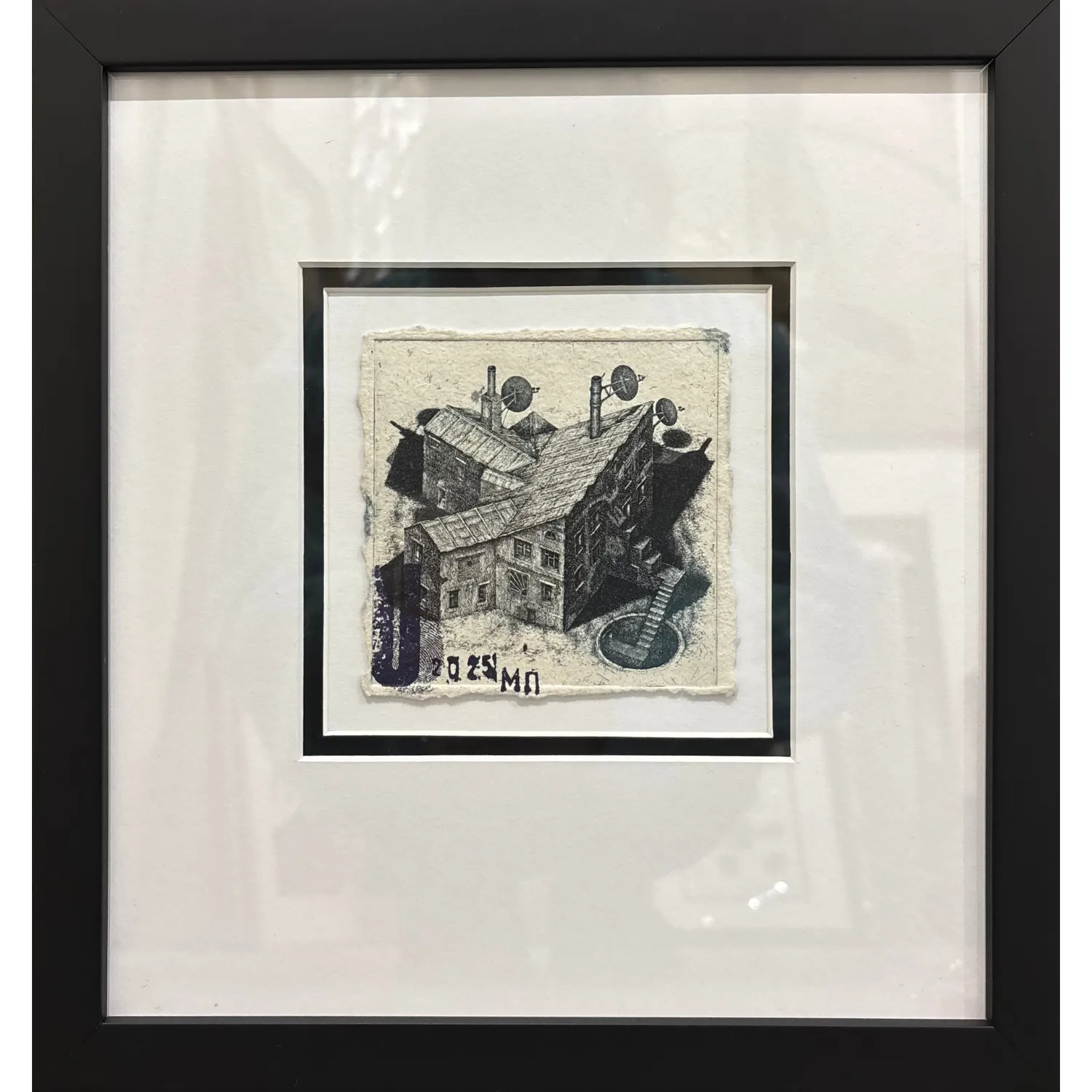 Image of from series "Kharkiv notes 2025" by Makov Pavlo, size: 10 х 10 см, Graphics medium, from etching, pencil, handmade paper, priced at €300