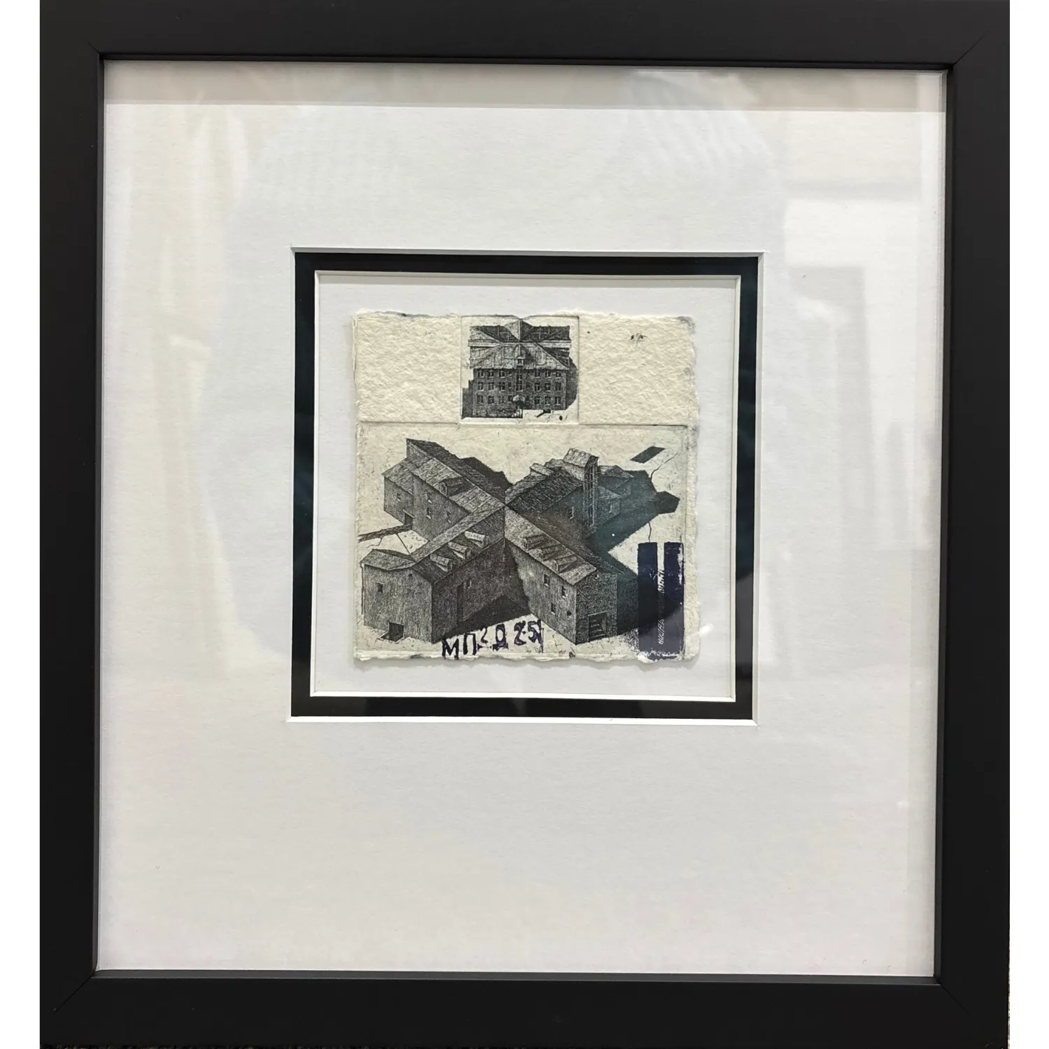 Image of from series "Kharkiv notes 2025" by Makov Pavlo, size: 10 х 10 см, made of etching, handmade paper, Graphics medium, priced at €300