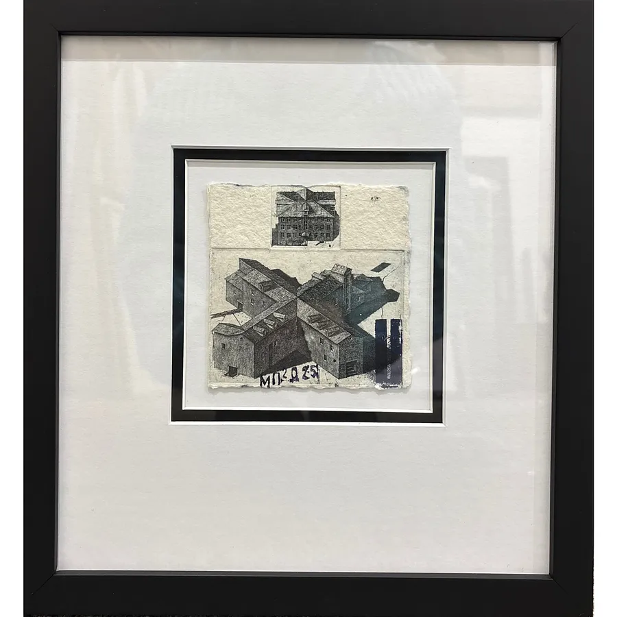 Image of from series "Kharkiv notes 2025" by Makov Pavlo, size: 10 х 10 см, made of etching, handmade paper, Graphics medium, priced at €300