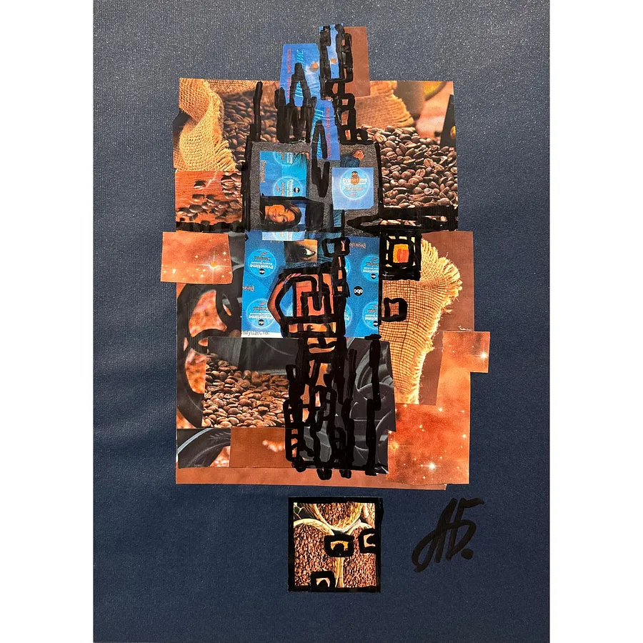 Image of Coffee by Agnesa Bachynska-Selska, size: 30 х 21 см, made of collage, priced at $100