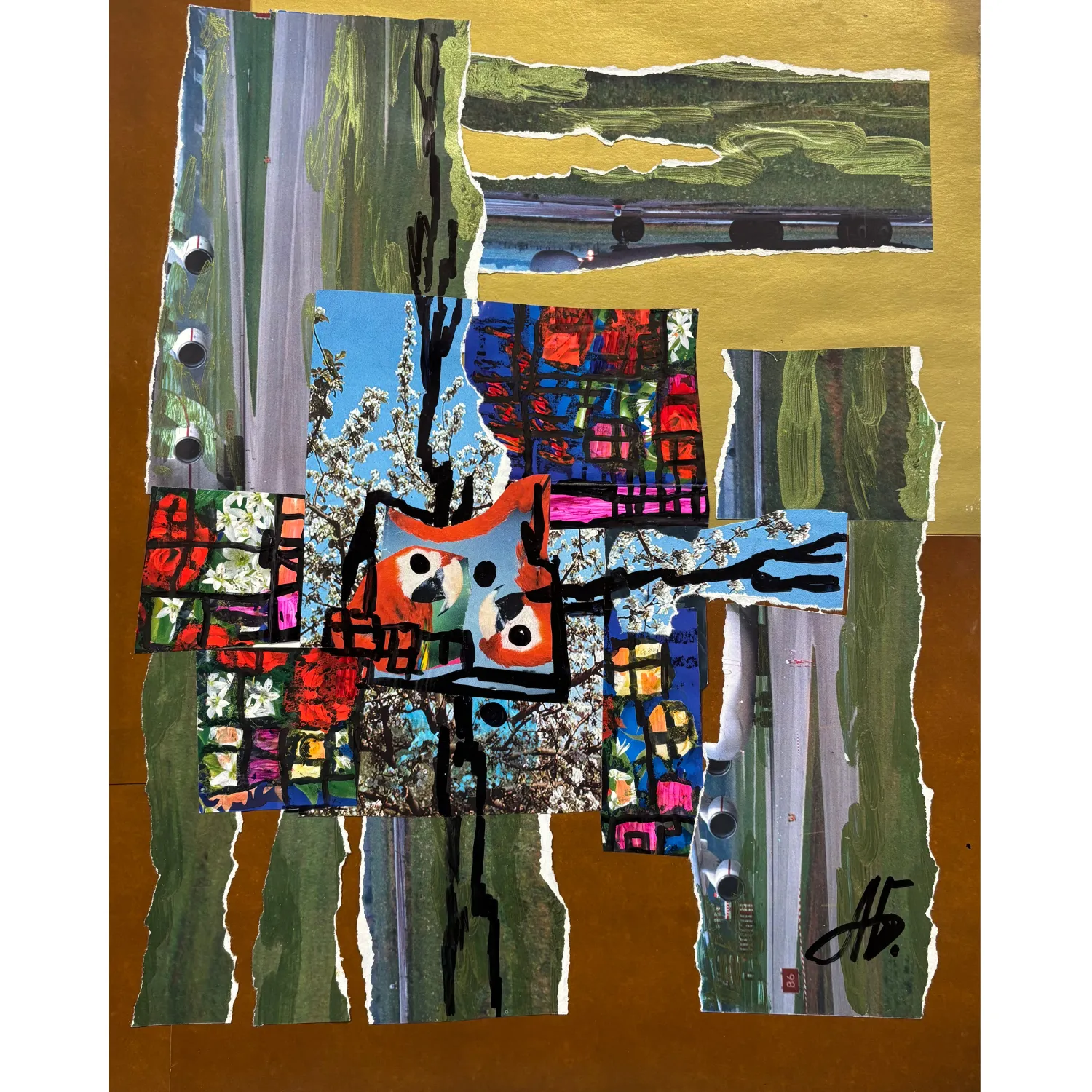 Image of Spring singing by Agnesa Bachynska-Selska, size: 33 х 41 см, made of paper, collage, priced at $200