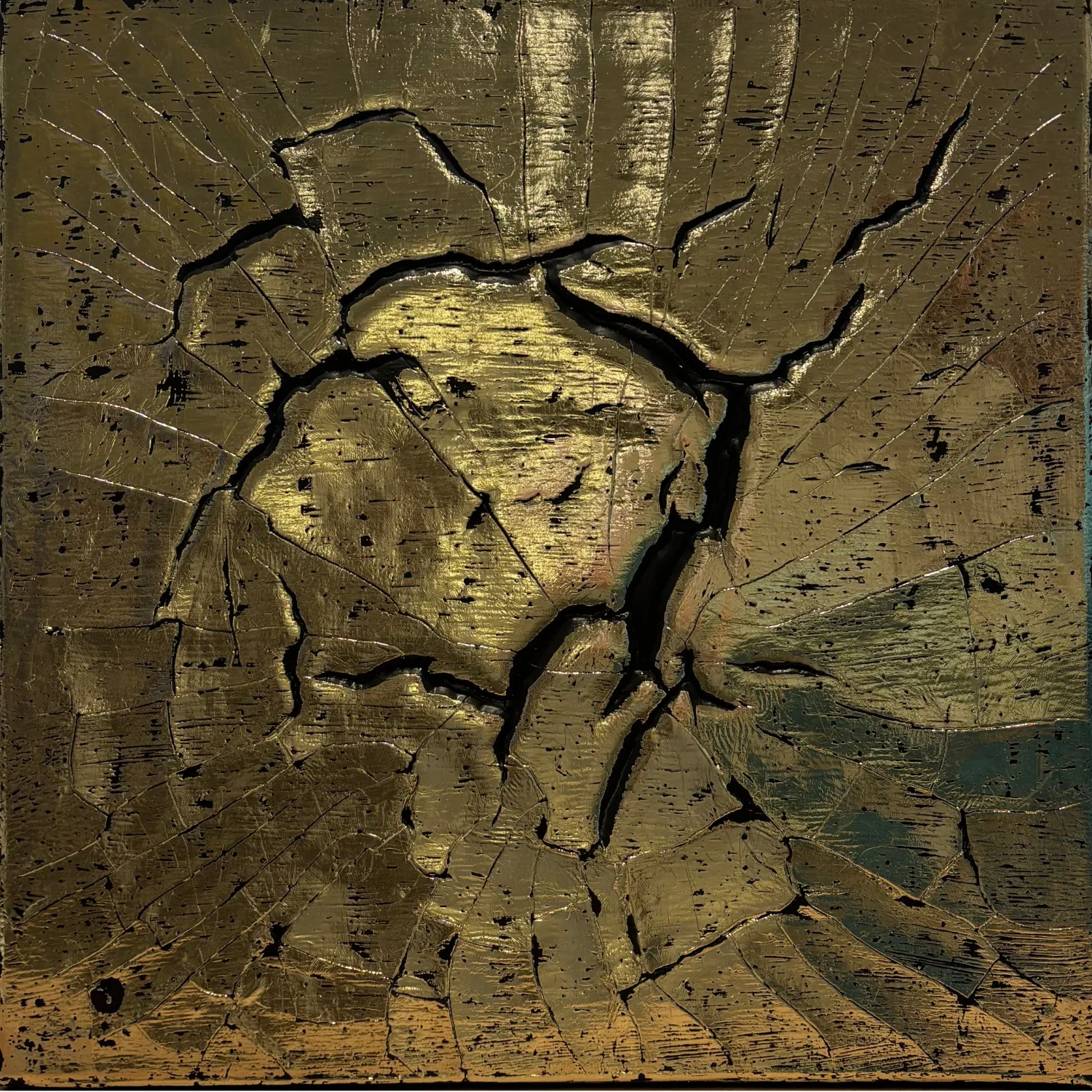 Зображення "Біле золото" від Тремба Руслан, розмір: 40 х 40 см, матеріали: полотно, акрил, емаль, поталь, медіум: Живопис, ціна: $800