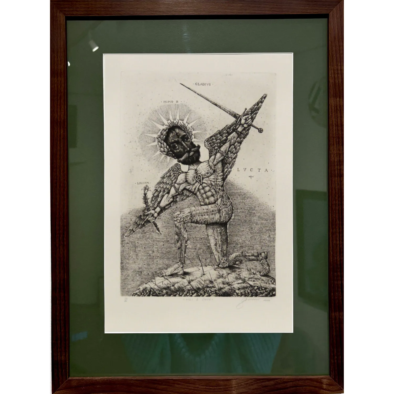 Image of Lily and sword by Denysenko Oleh, size: 38 х 26 см, made of paper, etching, Graphics medium, priced at $350