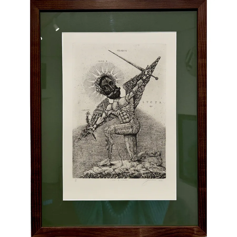 Image of Lily and sword by Denysenko Oleh, size: 38 х 26 см, made of paper, etching, Graphics medium, priced at $350