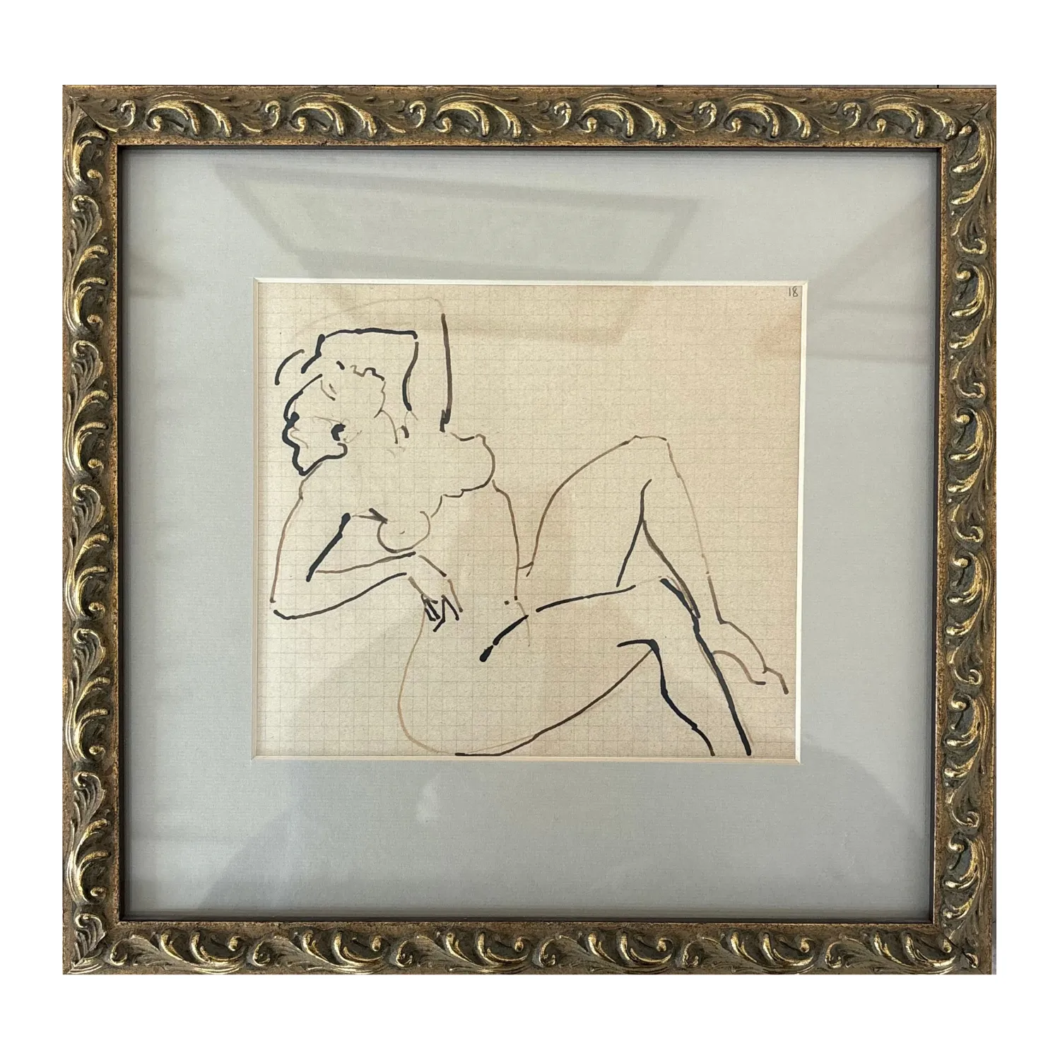 Image of Modern Leda (sketch) by Novakivsky Oleksa, size: 16 х 18 см, made of ink, pen, paper, Graphics medium, priced at $1000