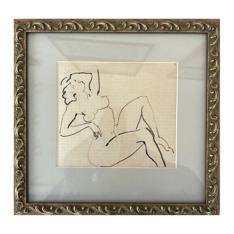 Image of Modern Leda (sketch) by Novakivsky Oleksa, size: 16 х 18 см, made of ink, pen, paper, Graphics medium, priced at $1000